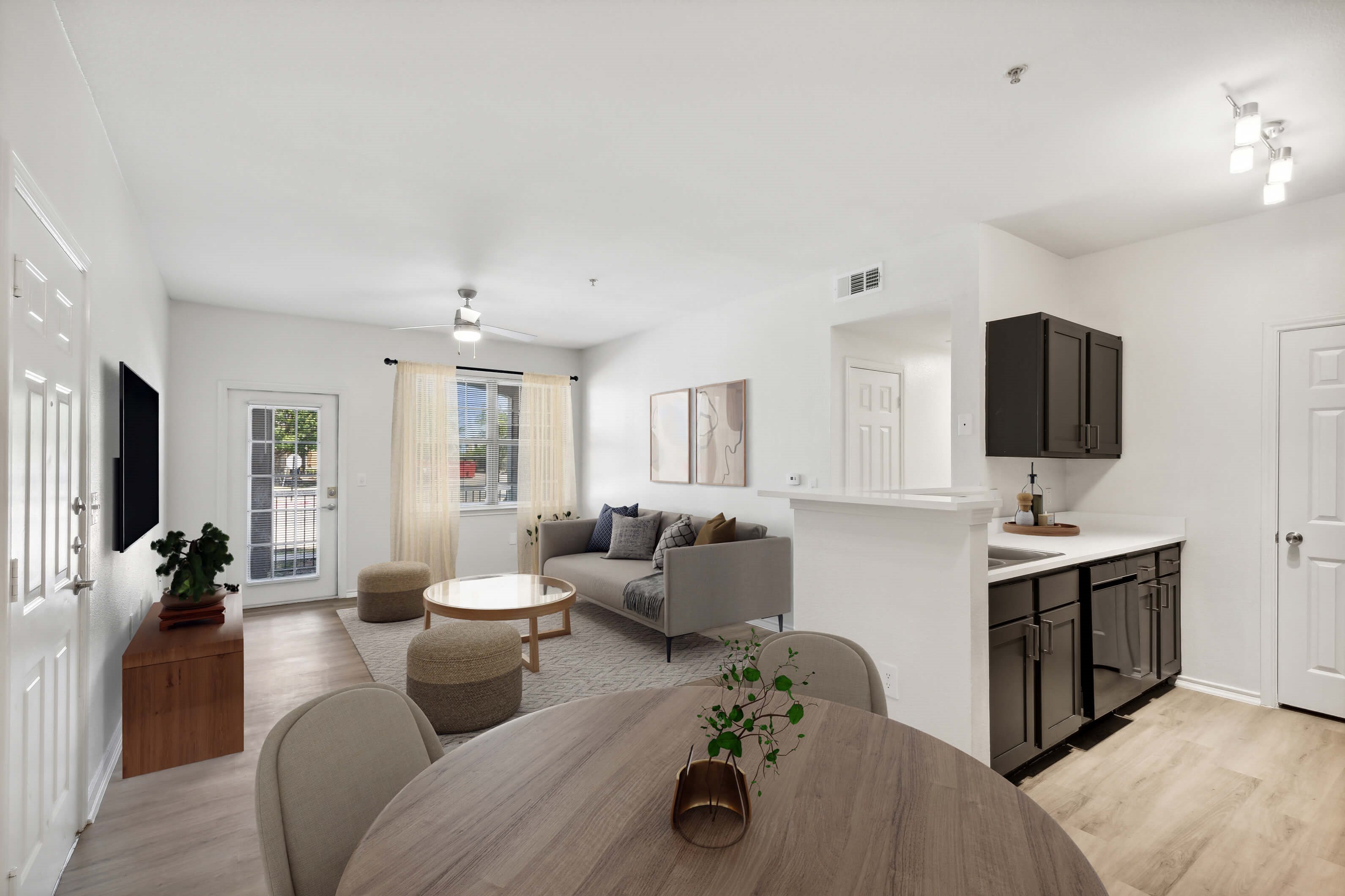 Modern living space at Bonito Parque Apartments in San Antonio TX